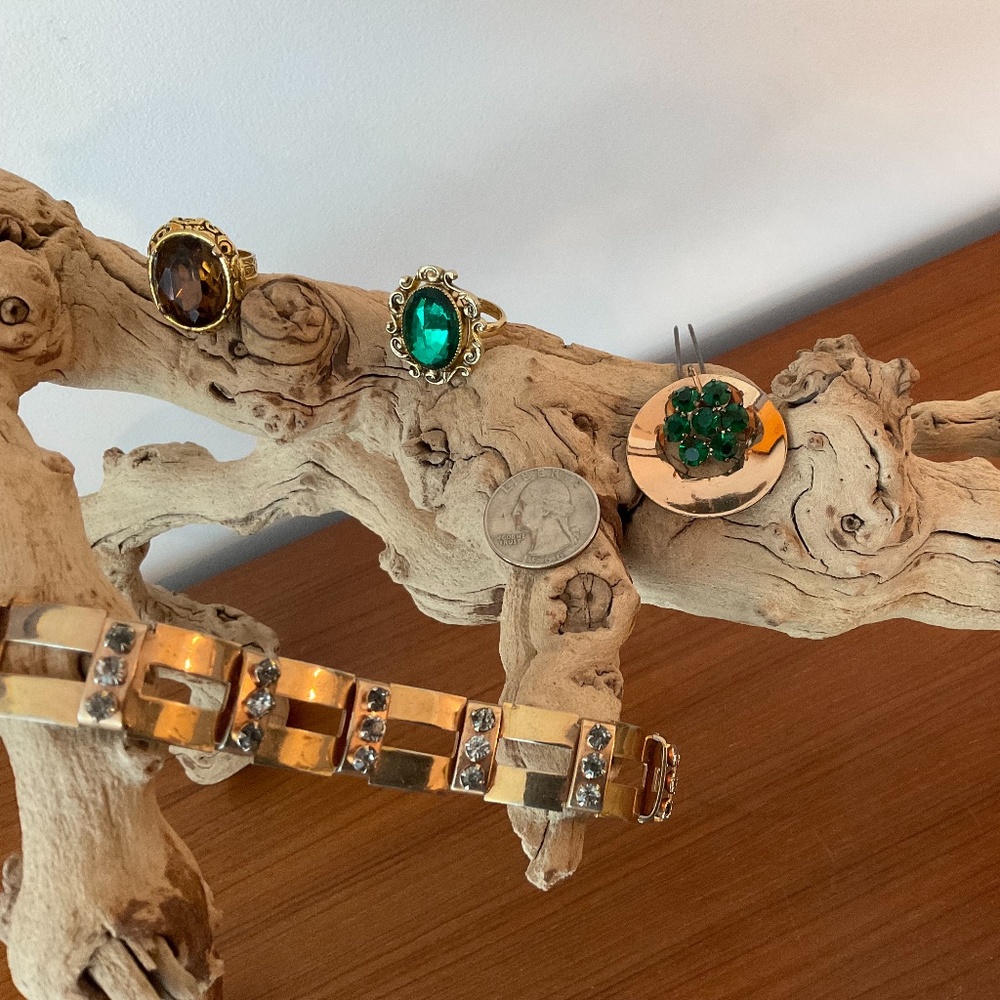 Two Vintage Glass Rings